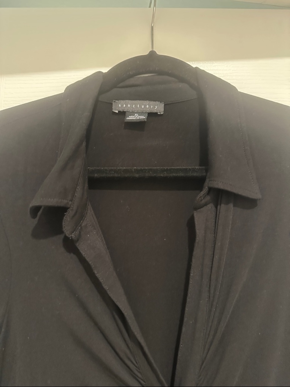 Sanctuary Black Collared Button-Up Top - Picture 2 of 2
